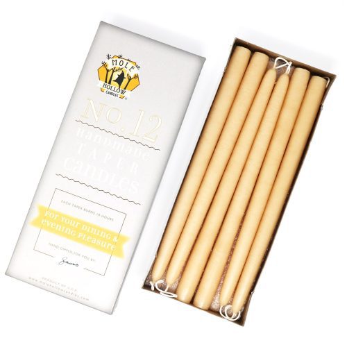 12 Inch Ivory Taper Candles Mole Hollow Candles