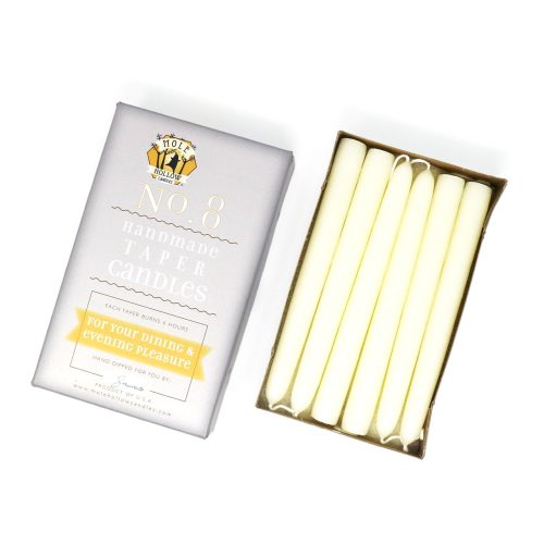 8 Off White Taper Candles Mole Hollow Candles 1