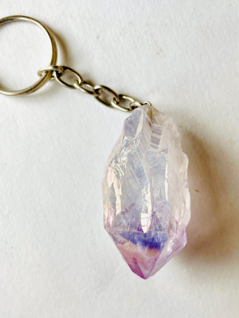 auracoatedamethystkeychain